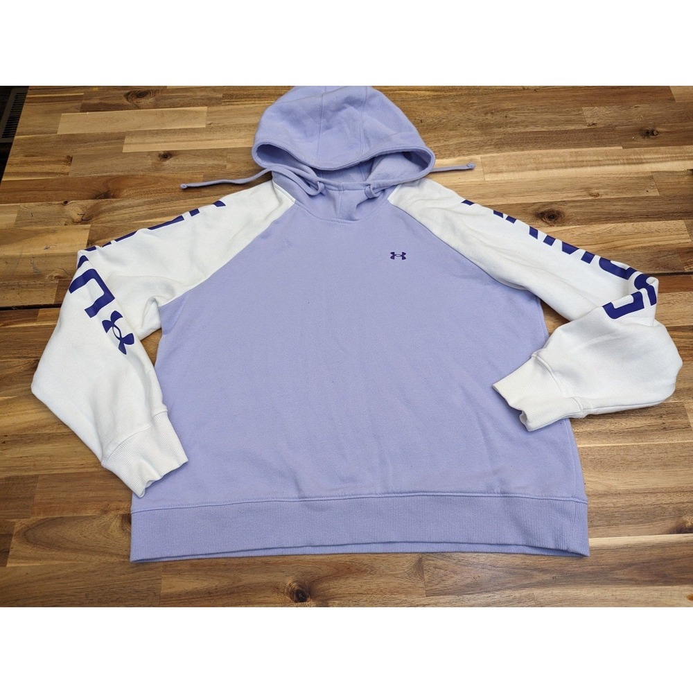 womens cropped under armour hoodie sweatshirt size L large lavender purple